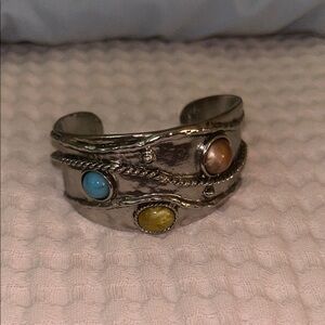 NWT Silver Bracelet with Multicolor Stones